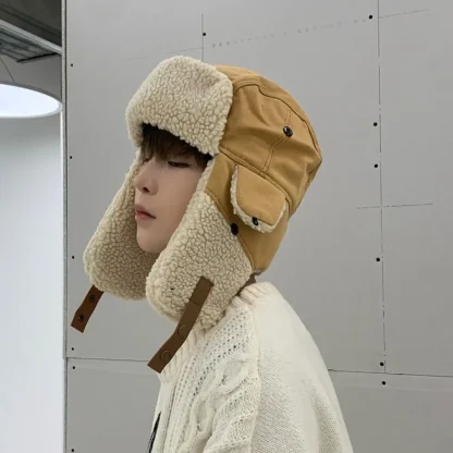 Warm Thick Aviator Hat with Ear Flaps - Image 10