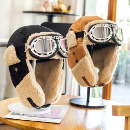Warm Thick Aviator Hat with Ear Flaps - Image 8