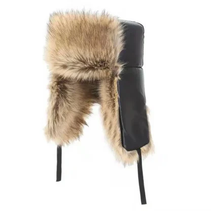 Flat Top Ushanka with Fluffy Faux Fur