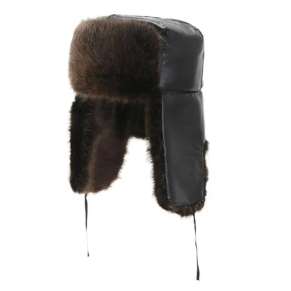 Flat Top Ushanka with Fluffy Faux Fur - Image 4