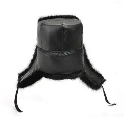 Flat Top Ushanka with Fluffy Faux Fur - Image 6