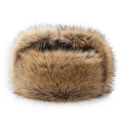 Flat Top Ushanka with Fluffy Faux Fur - Image 9