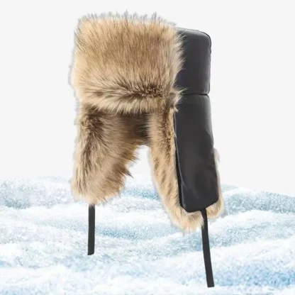 Flat Top Ushanka with Fluffy Faux Fur - Image 7