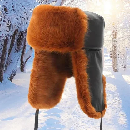 Flat Top Ushanka with Fluffy Faux Fur - Image 11