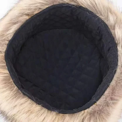 Flat Top Ushanka with Fluffy Faux Fur - Image 10
