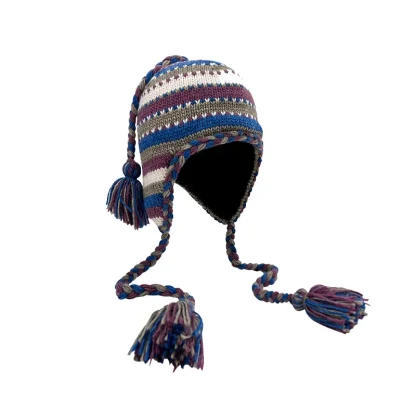 Stylish Knitted Trapper Hat with Striped Pattern - Image 15