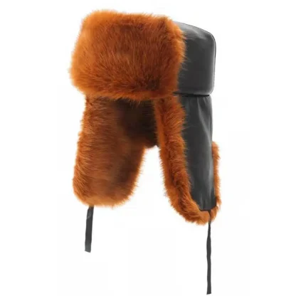 Flat Top Ushanka with Fluffy Faux Fur - Image 12